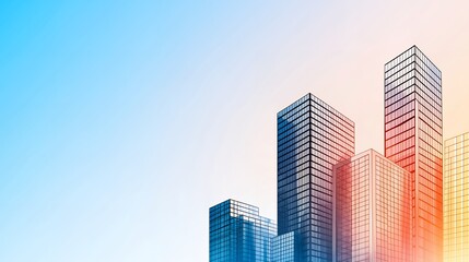 Obraz premium Abstract Colorful Pixelated Cityscape