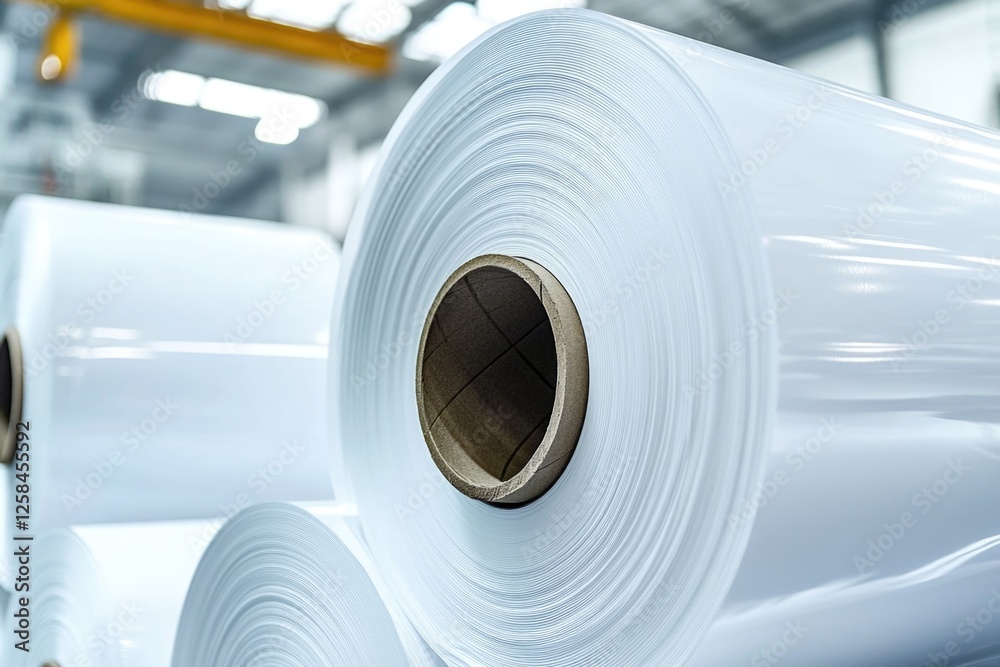 Poster a roll of white paper sits on top of a table, ready for use