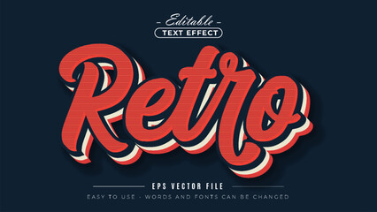 Retro vintage text effect editable retro vintage title text style.