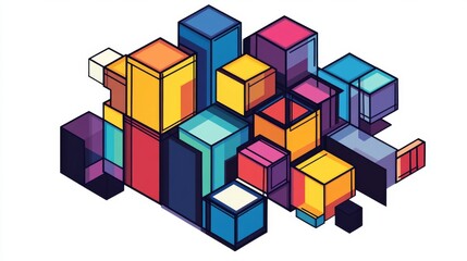 Obraz premium abstract colorful cubes