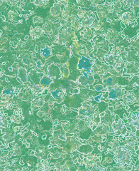 Seamless pattern with an abstracted pixelated image on a green background