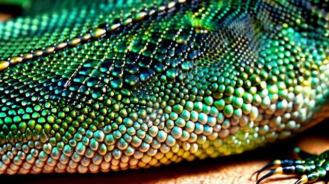 close up of a green lizard