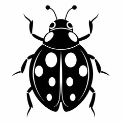 Ladybug vector silhouette black design white background