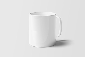 Mug mock up isolated on light gray background. 3D rendering.