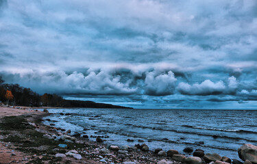 winter landscape with snow and clouds
