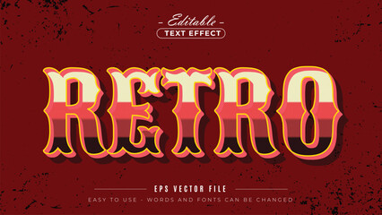 Obraz premium Retro vintage text effect editable retro vintage title text style.