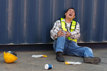 Container inspector had an accident and was injured while working at a container yard.