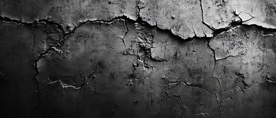 A cracked black wall texture with deep shadows.