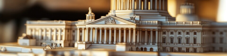 A detailed shot of a scale model building