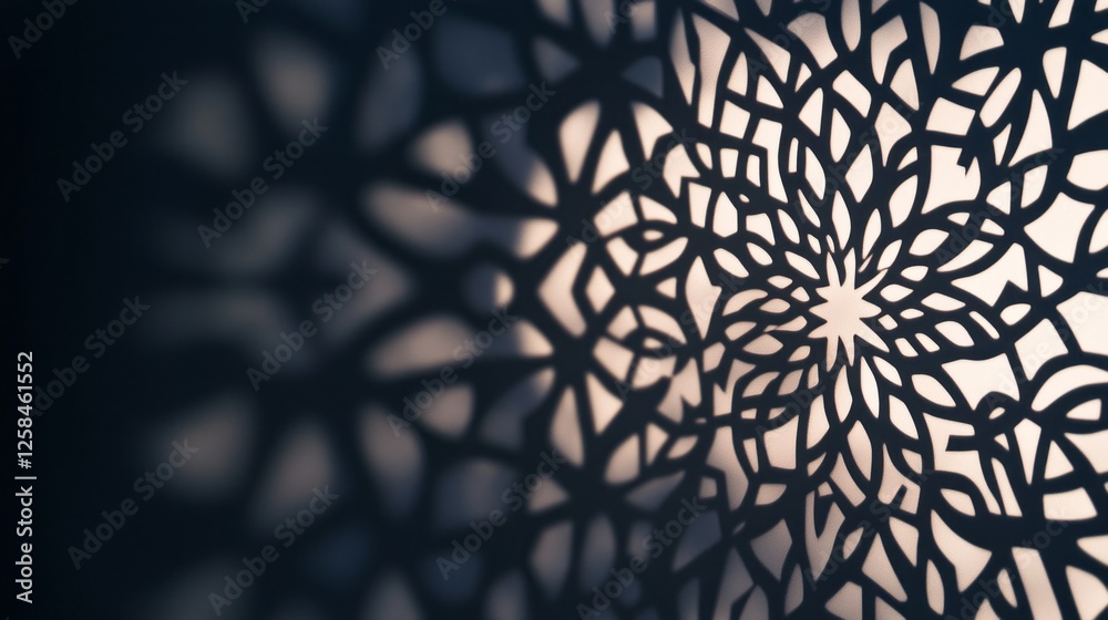 Poster Delicate arabesque patterns create mesmerizing shadows that dance softly across a serene surface, enhancing the atmosphere with elegance and mystery