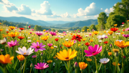 Obraz premium Wildflower Field, Bohemian and Free-Spirited
