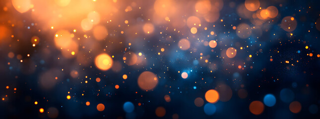 Obraz premium Abstract Background of Sparkling Orange and Blue Bokeh Lights