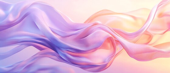 Fototapeta premium Elegant fabric flowing in pastel colors.