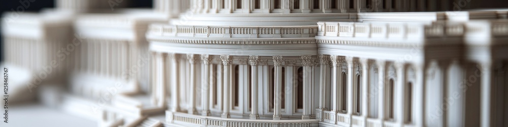Poster Detailed view of a scale model of a building, suitable for architectural or design concepts