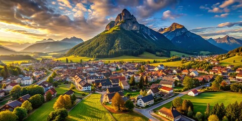 Aerial View Dornbirn Vorarlberg Austria