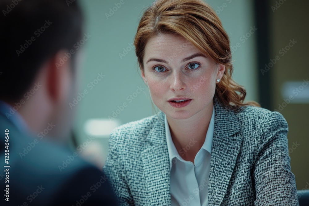 Aufkleber two professionals discussing in a formal setting
