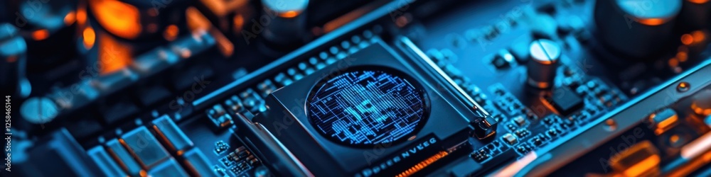 Poster A close-up view of a computer's internal components
