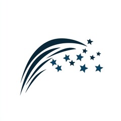 Fototapeta premium A logo design featuring the silhouette of shooting stars, representing speed and freedom in an abstract manner on a white background.