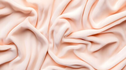 Obraz premium Soft Draped Fabric in Pastel Peach Touching Elegant Textures