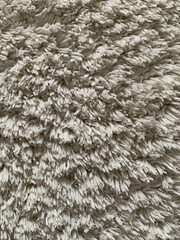 Soft White Shaggy Carpet Texture Macro