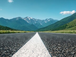 Scenic road adventure through majestic mountains open landscape nature photography wide angle view