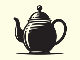 Vintage Teapot Silhouette Outline