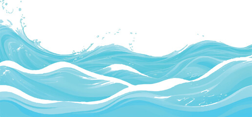 Dreamy Ocean Wave Texture in Watercolor, Blending Soft Blue and Green Tones for a Calming, Abstract Background Ideal for Creative and Relaxing Visual Designs.
