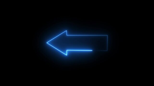Direction arrow left neon light glowing sign icon magenta color animation. Social media scroll arrows. Swipe up the animation button. Key color, Chrome color, 4K video