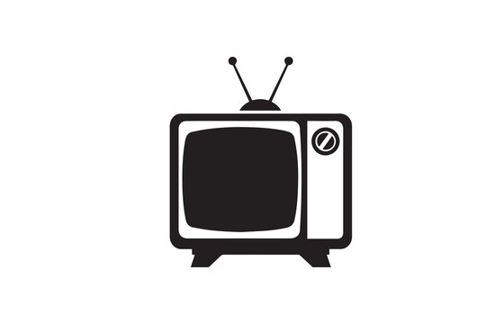 recommend clip art: vintage Television tv icon vector silhouette isolated in white background