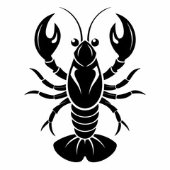 Lobster vector silhouette black design white background