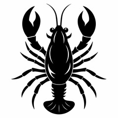 Lobster vector silhouette black design white background