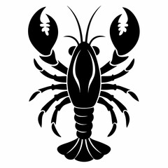 Lobster vector silhouette black design white background