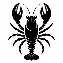 Lobster vector silhouette black design white background