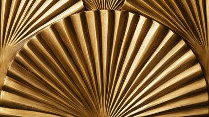 Gilded Radiance, Art Deco Fan Pattern with Exquisite Detail