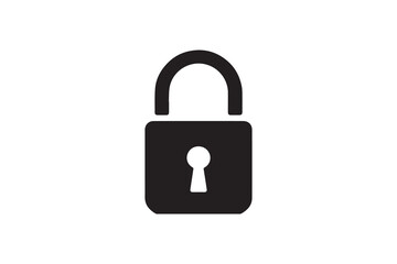 security lock icon vector silhouette isolated in white background