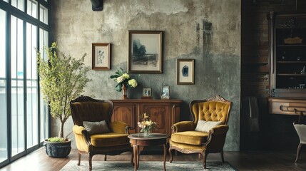 Elegant Vintage Living Room Interior Design