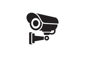 CCTV camera icon vector silhouette isolated in white background