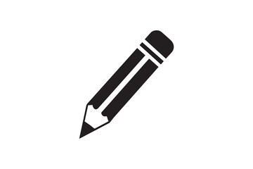 pencil icon vector silhouette isolated in white background