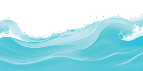 Tranquil Water Wave Background Featuring a Beautiful Watercolor Texture in Soft Shades of Blue and Green, Perfect for Elegant and Calm Ocean-Themed Visual Design Work.
