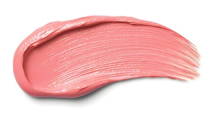 Fototapeta premium Soft Pink Creamy Texture Swatch on a White Background