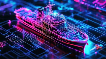 Neon Ship: A Digital Blueprint of Maritime Innovation