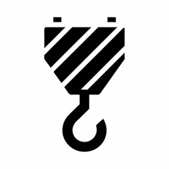 Minimalist Crane Hook Icon for Industrial and Construction Branding.