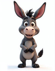 donkey cartoon isolated on white