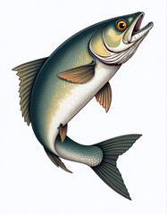 fish on white background