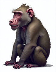 monkey on white background