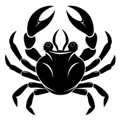 Crab vector silhouette black design white background