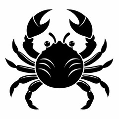 Crab vector silhouette black design white background