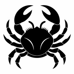 Crab vector silhouette black design white background