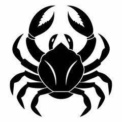 Crab vector silhouette black design white background