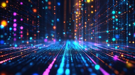 A beauty futuristic abstract background in a high-tech style. Shining lines and patterns resembling neural networks, connections, and digital circuits.